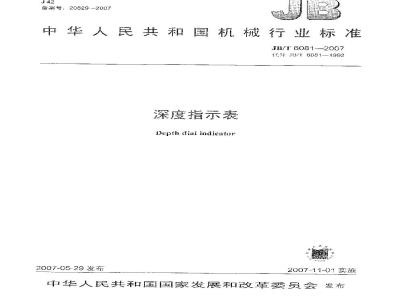 JB/T 6081-2007 深度指示表