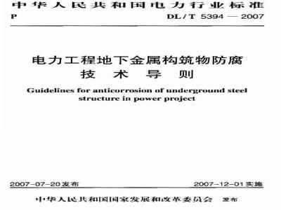 DL/T 5394-2007 电力工程地下金属构筑物防腐技术导则