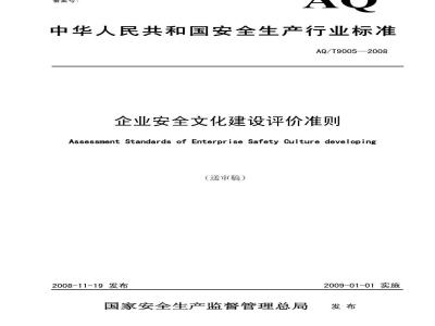 AQ/T 9005-2008 企业安全文化建设评价准则