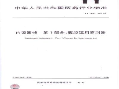 YY 0672.1-2008 内镜器械 第1部分：腹腔镜用穿刺器