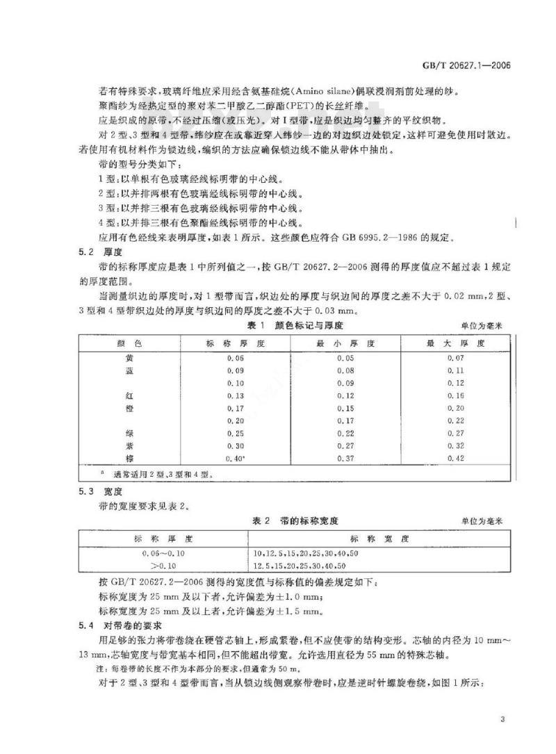 GB/T 20627.1-2006 玻璃及玻璃聚酯纤维机织带规范第1部分:定义、分类和一般要求 GB/T 20627.1-2006 玻璃及玻璃聚酯纤维机织带规范第1部分:定义、分类和一般要求