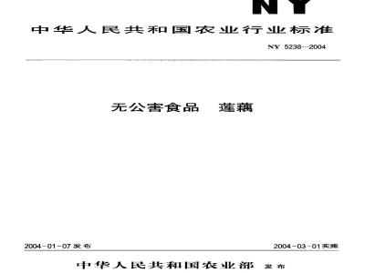 NY 5238-2004 无公害食品 莲藕