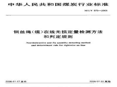 MT/T 970-2005 钢丝绳(缆)在线无损定量检测方法和判定规则