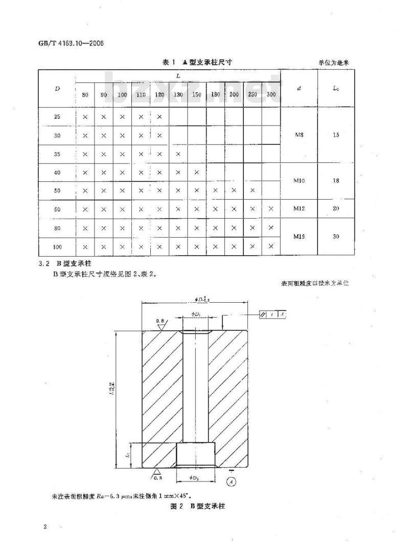 GB/T 4169.10-2006 塑料注射模零件 第10部分:支承柱 GB/T 4169.10-2006 塑料注射模零件 第10部分:支承柱