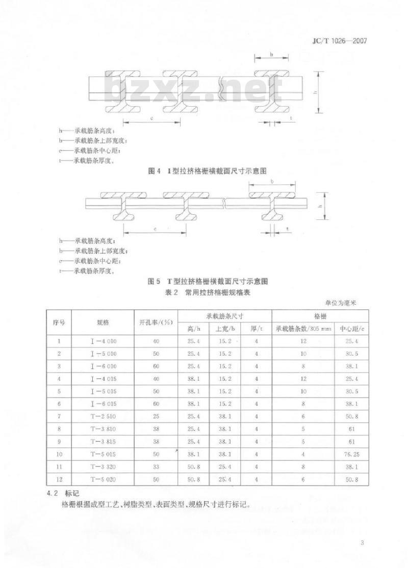 JC/T 1026-2007 玻璃纤维增强热固性树脂承载型格栅 JC/T 1026-2007 玻璃纤维增强热固性树脂承载型格栅