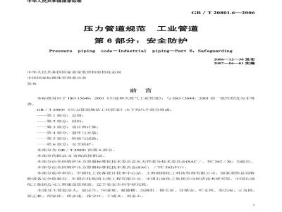 GB/T 20801.6-2006 压力管道规范 工业管道 第6部分:安全防护