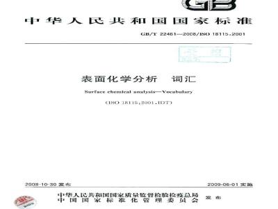 GB/T 22461-2008 表面化学分析 词汇