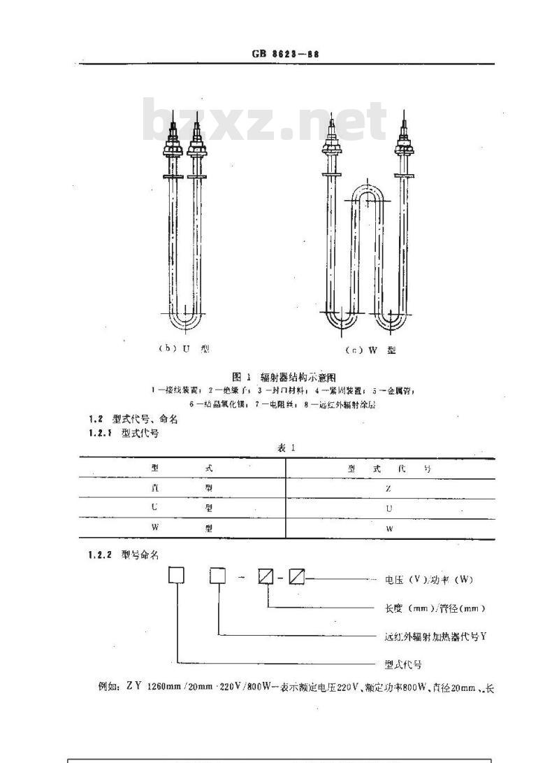 GB 8623-1988 金属管状远红外辐射加热器 GB 8623-1988 金属管状远红外辐射加热器