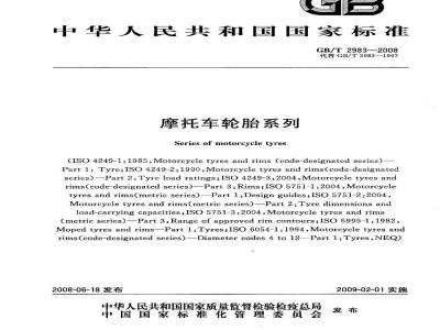 GB/T 2983-2008 摩托车轮胎系列