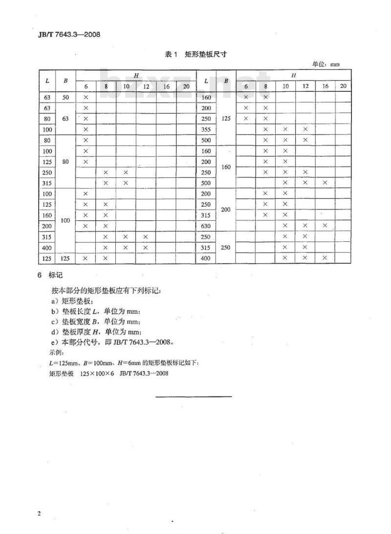 JB/T 7643.3-2008 冲模模板 第3部分:矩形垫板 JB/T 7643.3-2008 冲模模板 第3部分:矩形垫板