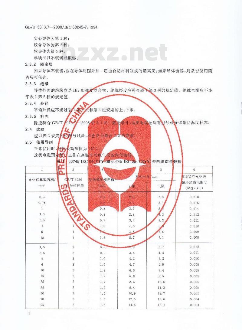 GB/T 5013.7-2008 额定电压450/750V及以下橡皮绝缘电缆 第7部分:耐热乙烯-乙酸乙烯酯橡皮绝缘电缆 GB/T 5013.7-2008 额定电压450/750V及以下橡皮绝缘电缆 第7部分:耐热乙烯-乙酸乙烯酯橡皮绝缘电缆