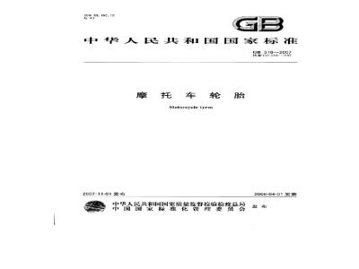 GB 518-2007 摩托车轮胎