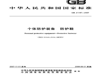 GB 21147-2007 个体防护装备防护鞋