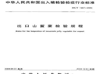 SN/T 1387-2004 出口山蜇菜检验规程