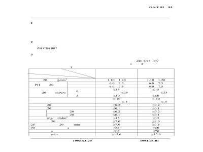 GA/T 52-1993 蛋白泡沫灭火剂和氟蛋白泡沫灭火剂质量分等
