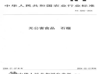 NY 5242-2004 无公害食品石榴