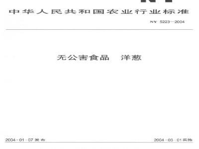 NY 5223-2004 无公害食品洋葱