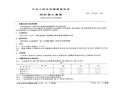 GB 10368-1989 饲料用小麦麸