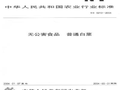 NY 5213-2004 无公害食品普通白菜
