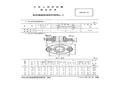 GB 582-1976 船用扁圆形铸铁和铸钢法兰