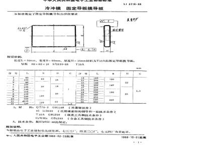SJ 3116-1988 冷冲模 固定导板模导板