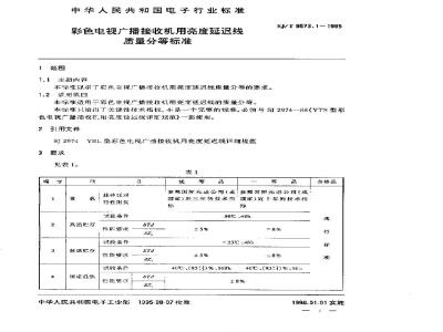 SJ/T 9573.1-1995 彩色电视广播接收机用亮度延迟线质量分等标准