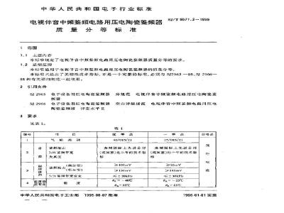 SJ/T 9571.3-1995 电视伴音中频鉴频电路用压电陶瓷鉴频器质量分等标准