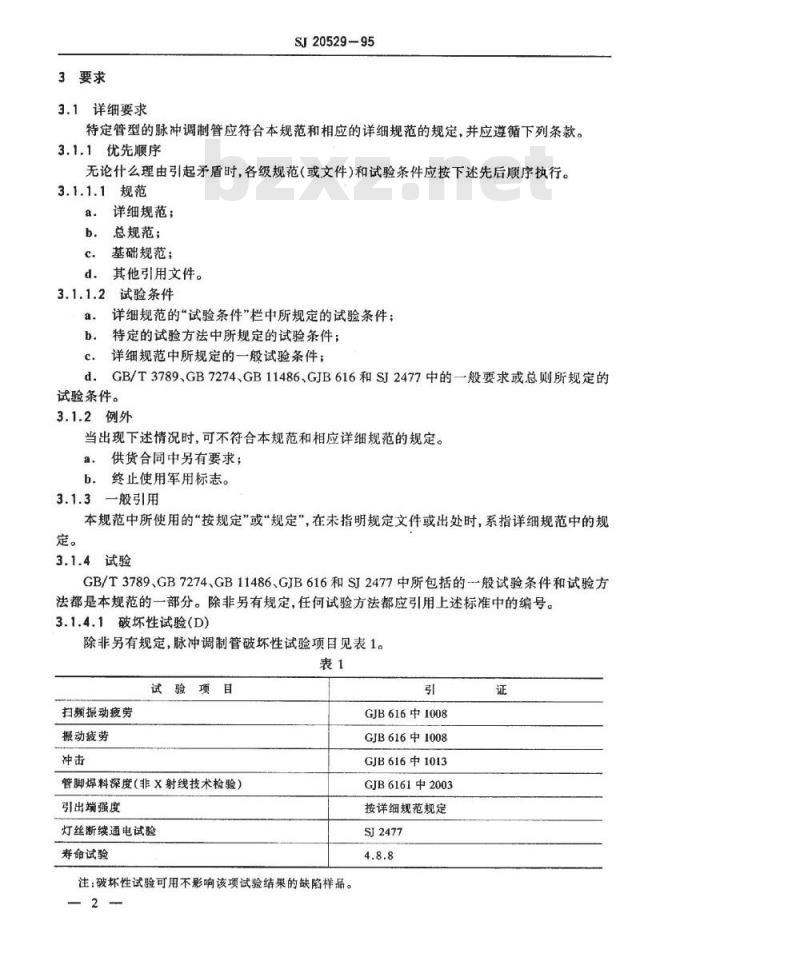 SJ 20529-1995 脉冲调制管总规范 SJ 20529-1995 脉冲调制管总规范