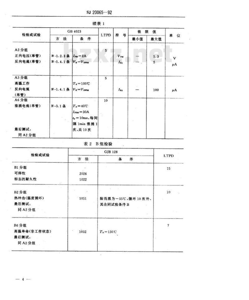 SJ 20065-1992 半导体分立器件 QL72型硅三相桥式整流器详细规范 SJ 20065-1992 半导体分立器件 QL72型硅三相桥式整流器详细规范