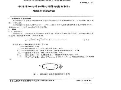 SJ 3249.1-1989 半绝缘砷化镓和磷化铟体单晶材料的电阻率测试方法