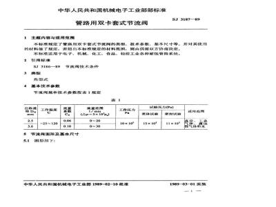 SJ 3187-1989 管路用双卡套式节流阀