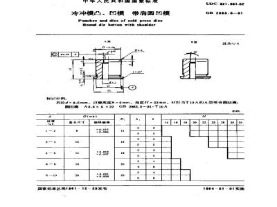 GB 2863.5-1981 冷冲模凸凹模 带肩圆凹模
