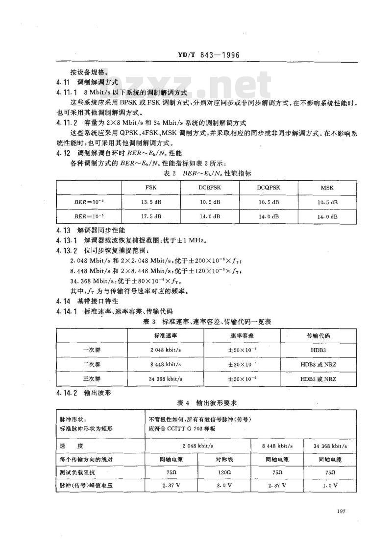 YD/T 843-1996 Ku波段中小容量数字微波接力通信系统技术要求和测量方法 YD/T 843-1996 Ku波段中小容量数字微波接力通信系统技术要求和测量方法