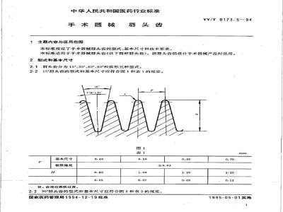YY/T 0173.5-1994 手术器械 唇头齿