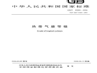 GB/T 19201-2006 热带气旋等级