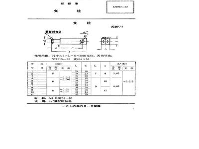 SJ 1015-1975 手柄翻开式钻模 支柱