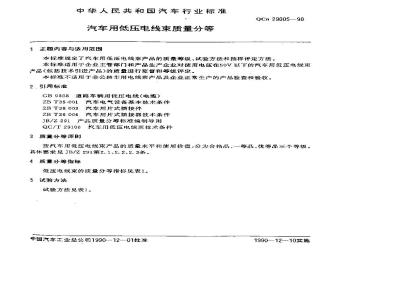 QCN 29005-1990 汽车用低压电线束质量分等