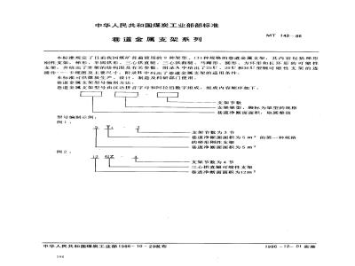 MT 143-1986 巷道金属支架系列