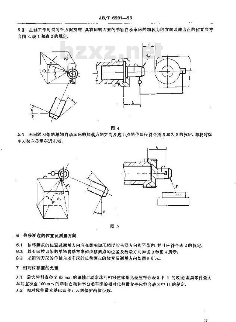 JB/T 6591-1993 单轴自动车床 静刚度