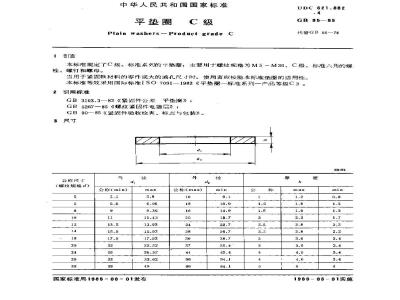 GB/T 95-1985 平垫圈 C级