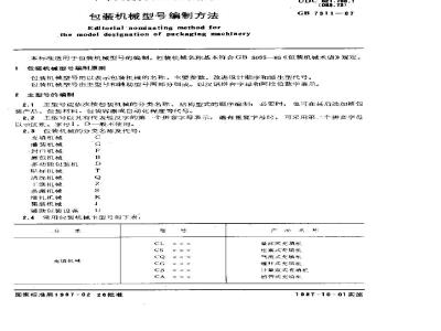 GB/T 7311-1987 包装机械型号编制方法