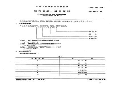 GB/T 5809-1986 锉刀分类、编号规则