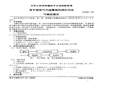 SJ 2807-1987 电子级气体中痕量氢的测试方法 气敏色谱法