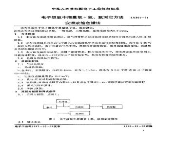 SJ 2805-1987 电子级氢中痕量氧＋氩、氮测定方法 变温浓缩色谱法