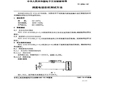SJ 2784-1987 调度电话总机测试方法
