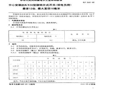 SJ 2687-1986 中心安装的ＫＸ０６型旋转片式开关(低电负荷) 最多１２位、最大直径１６毫米