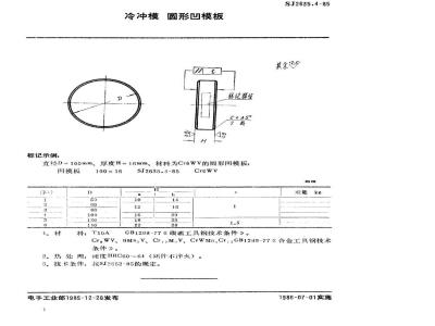 SJ 2635.4-1985 冷冲模 圆形凹模板