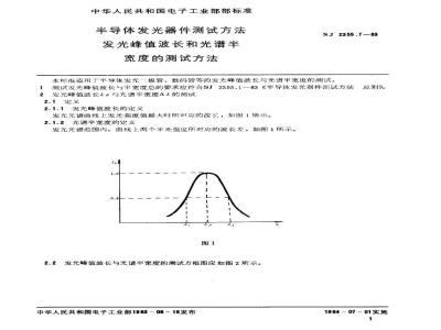 SJ 2355.7-1983 半导体发光器件测试方法 发光峰值波长和光谱半宽度的测试方法