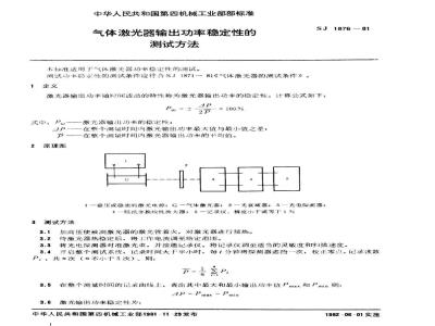 SJ 1876-1981 气体激光器输出功率稳定性的测试方法