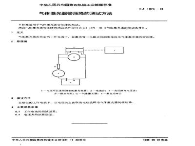 SJ 1874-1981 气体激光器管压降的测试方法